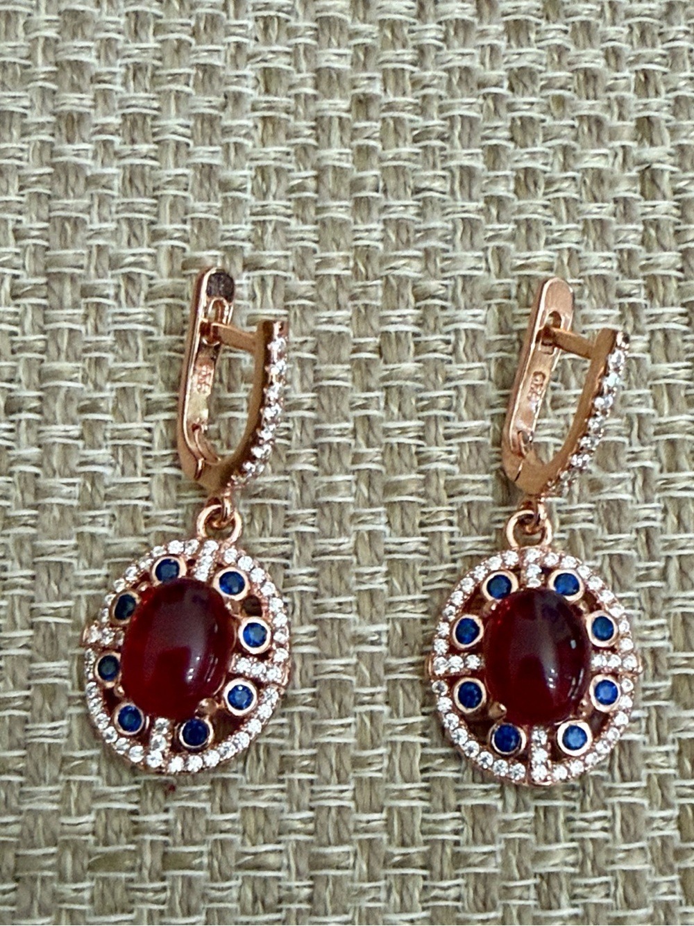Sam & Co Sterling Silver Ruby & Gemstone Drop Earrings